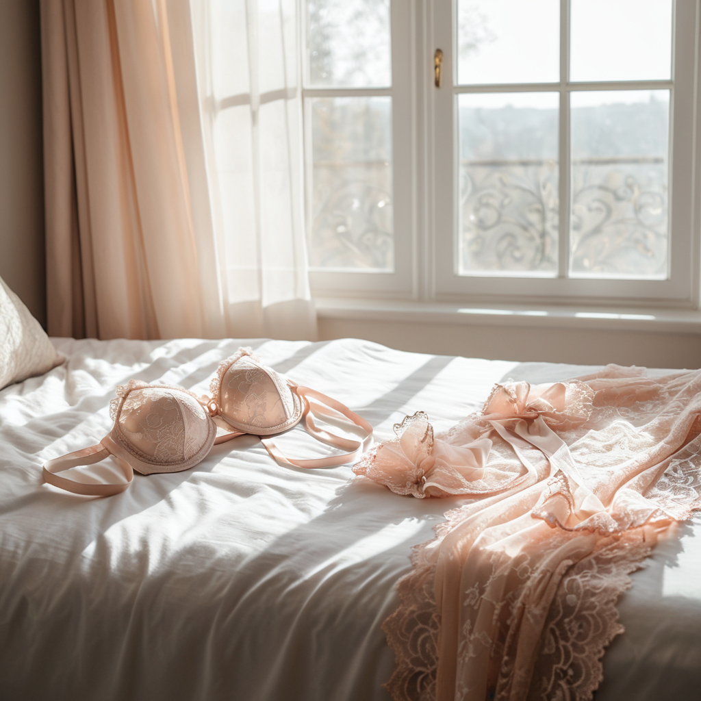 Ropa y lencería preparada para sesión boudoir en León
